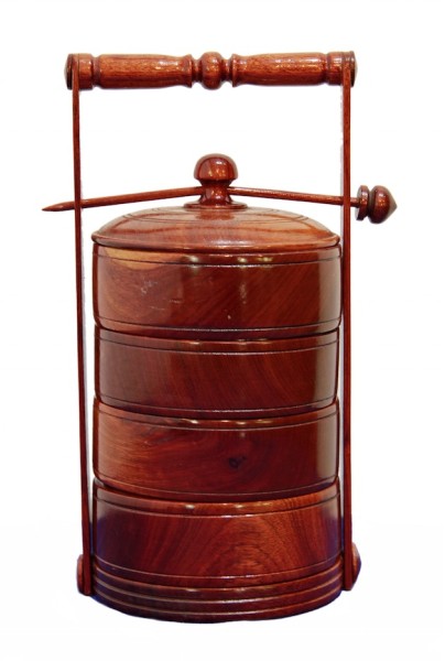 Thai Mango Wood "Tiffin" Food Carrier