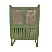 Thai Old Teak Kitchen Cabinet with Custom Green Paint