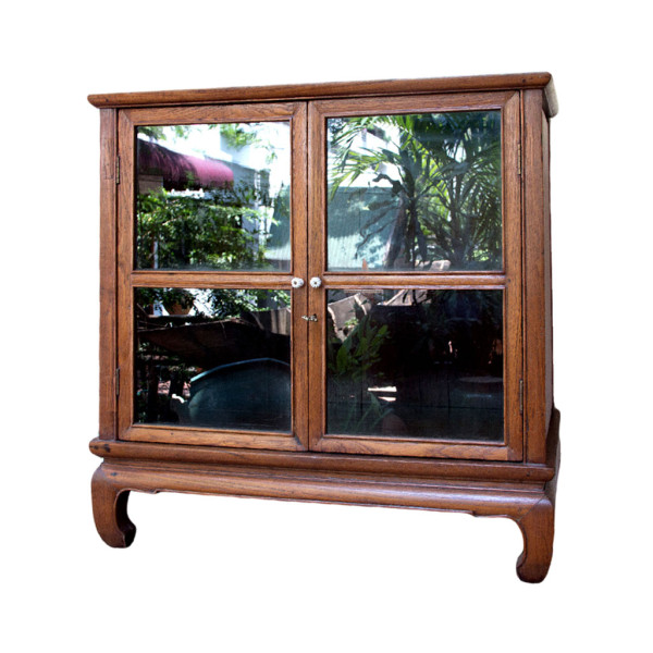 Rare Thai Antique Teak Display Cabinet