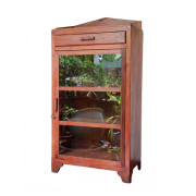 Small Burmese Art-Deco Teak and Glass Display Cabinet