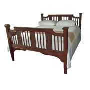 Burmese Colonial Carved Teak Queen-size Bed