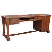 Large Colonial-Style Teak Desk from Thailand