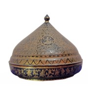 Burmese Black Gilded ("shwei-zawa") Lidded Lacquered Bowl