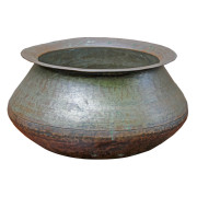 Large Hand-hammered Laotian Bronze Cooking Pot