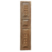 Old Chiang Mai Teak Door Inlaid with Clay Amulets
