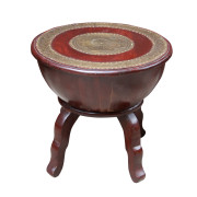 Indian Wood and Brass Stool/Side-table