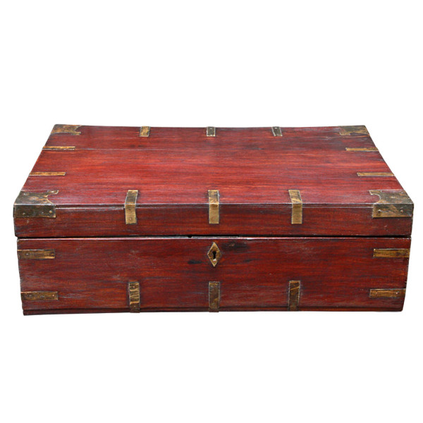 Colonial Burmese Teak Chest with Brass Fittings