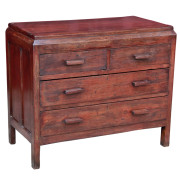 Colonial Burmese Low Teak Chest of Drawers