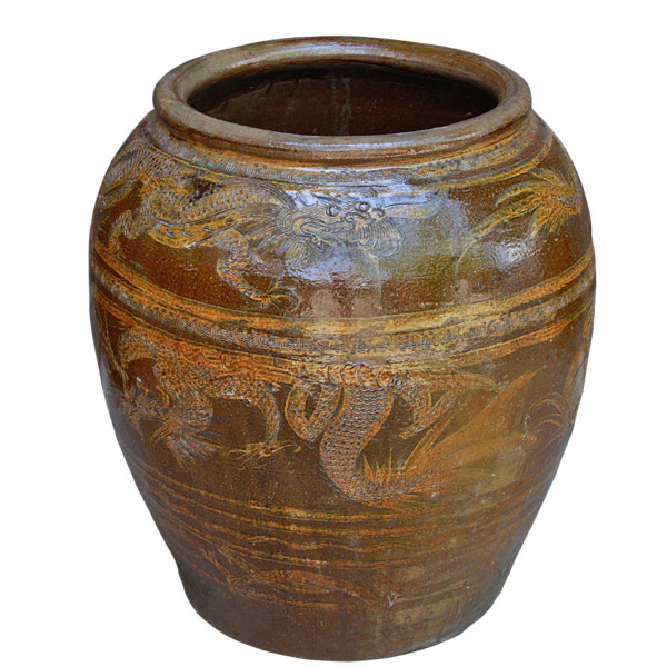 Old Ratchaburi Dragon Pot/Water Jar