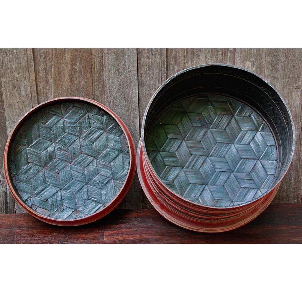 2 sizes available Contemporary thai design Details about   Tai bamboo lacquered lidded box show original title 