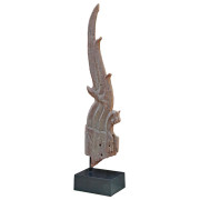 Northern Thai Teak Chofah (Temple Finial) on Stand