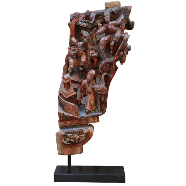 Chinese Architectural Remnant of Three Dimensional Carving on a Stand