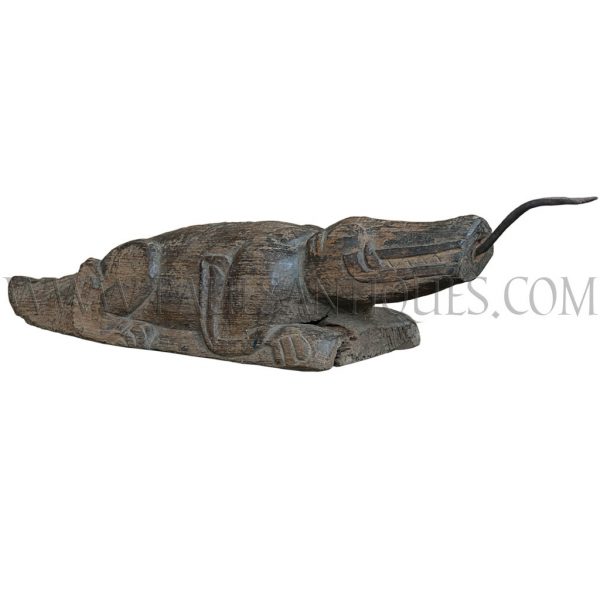 Rare Antique Thai Teak Alligator-shaped Coconut Shredder