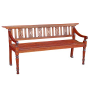 Antique Thai Teak "Gingerbread" Garden Bench
