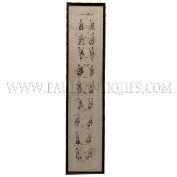Framed Print on Handmade Paper of Laotian Dancing Poses
