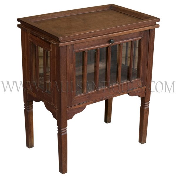 Teak Bar Cabinet with Removable Serving Tray