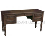 Indonesian Teak Colonial-style Desk with Turned Legs