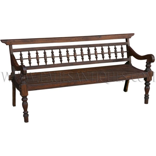 Burmese Colonial Teak Garden Bench