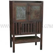 Old Thai Teak Kitchen Cabinet/Meat Safe with Original Metal Grille