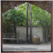 Custom Reclaimed Teak Mirror with Thai Teak Antique Carvings