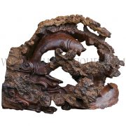 Artisan-carved Burl Wood Fish Sculpture from Burma