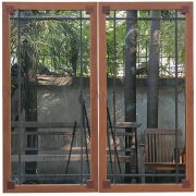 Pair of Teak Deco Mirrors