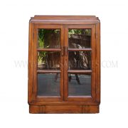 Rare Burmese British Colonial Teak Art-Deco Book Cabinet