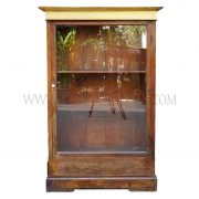 Unusual Thai Teak Bookcase with Small Side Drawers and Golden Painted Top, c. 1980