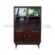 Northern Thai Lanna Teak Display Cabinet with Diamond Motif