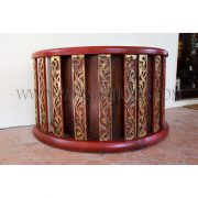Burmese Circle Drum Repurposed as a Reception Desk with Thai Teak Art-Deco Desk