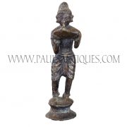 Thai Bronze Figurine of Sujata Offering Rice Milk to Fasting Buddha